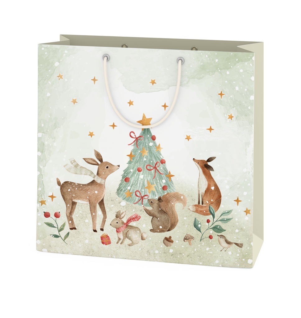 GIFT BAG FROSTY FOREST 25X25