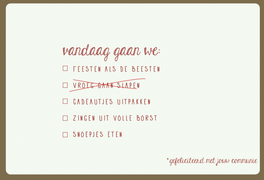 VANDAAG GAAN WE….