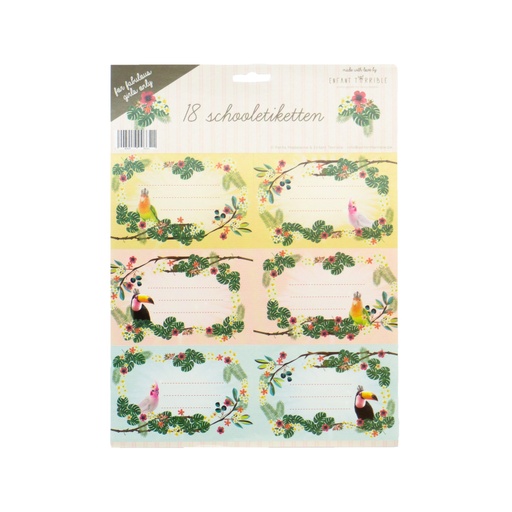 [SL0332] ETIQUETTES SCOLAIRES TROPICAL THREE