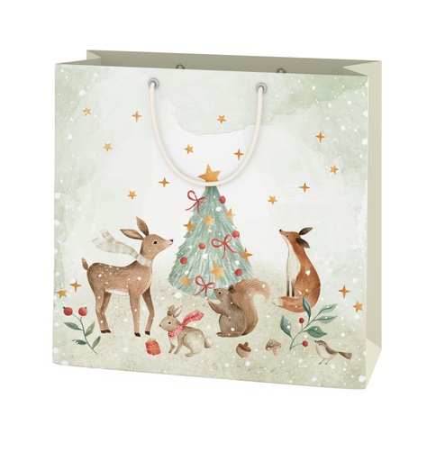 [GB35] GIFT BAG FROSTY FOREST 25X25