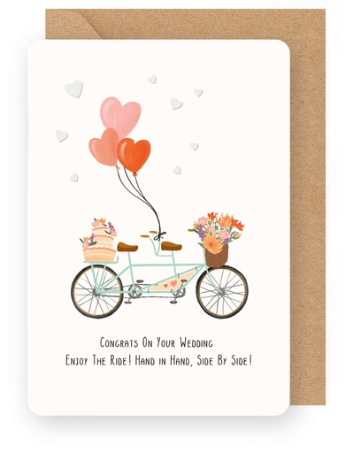 [LS3883] CONGRATS ON YOUR WEDDING - ENJOY THE RIDE! HAND IN HAND, SIDE BY SIDE!